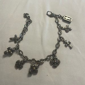 Brighton Eternity Cross Charm 7 to 8" adjustable Bracelet